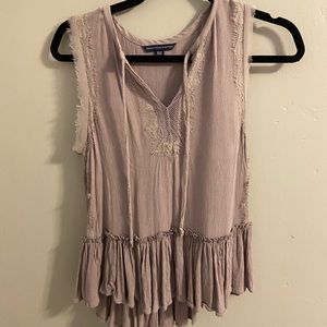 american eagle light pinkish tank top blouse